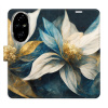 Flip pouzdro iSaprio - Honor 200 Pro - Gold Flowers - kapsičky na karty (Knížkový flip kryt, obal, pouzdro iSaprio na mobil Honor 200 Pro - Gold Flowers - 360° ochrana telefonu, přihrádka na karty a h