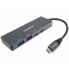 PREMIUMCORD Hub USB-C na 2x USB 3.2 Typ-C +2x USB 3.2, 5G SuperSpeed, Aluminum ku31hub11