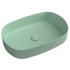 SAPHO INFINITY OVAL keramické umývadlo na dosku, 55x36 cm, matná zelená mint 10NF65055-2T