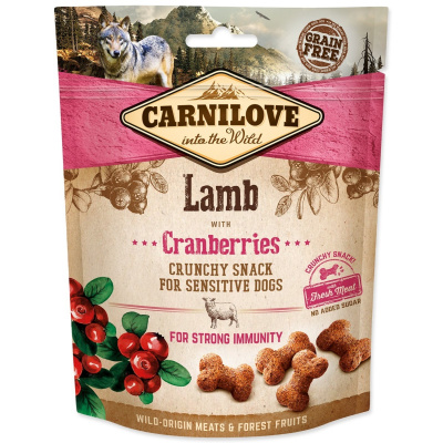 CARNILOVE Dog Crunchy Snack Lamb with Cranberries s čerstvým mäsom 200 g