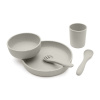 KikkaBoo Jedálenská sada 5-dielna Platinum Silicone Sand