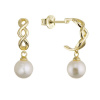 Pozlátené náušnice kruhy so zavesenou riečnou perlou 21125.1