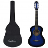 vidaXL Klasická gitara pre začiatočníkov a deti s taškou modrá 1/2 34