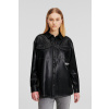 KOŠEĽA KARL LAGERFELD JEANS KLJ FAUX LEATHER OVERSHIRT BLACK