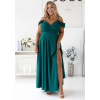 Whit You Dlhé spoločenské šaty VALENTINA s odhalenými ramenami 0011171 Farba: Zelená, Veľkosť: 40