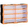 vidaXL Organizér s 8 veľkými zásuvkami 52x16x37 cm - Oranžová - 64082-18934