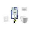 Geberit Kombifix - Modul na závesné WC s tlačidlom Sigma50, alpská biela + Tece One - sprchovacia toaleta a doska, Rimless, SoftClose 110.302.00.5 NT8