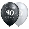 Balóny na párty - Bomby na 40 Birthday Black a Silver Mix 25 ks (Balóny na párty - Bomby na 40 Birthday Black a Silver Mix 25 ks)