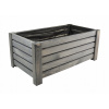 Kvetináč 60 cm x 33 x 25 cm, drevo, odtiene sivej a striebornej (DREVENÝ ZÁHRADNÝ KVETINÁČ na terasu KRABIČKA ANTRACITOVÁ SIVÁ 60x33x25 cm)