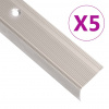 vidaXL Schodové lišty v tvare L 5 ks hliník 100 cm champagne - Srieborná - 248493-263865