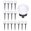 Solárne svietidlá - 16x záhradná solárna lampa LED guľa 10cm biela (Solárne svietidlá - 16x záhradná solárna lampa LED guľa 10cm biela)
