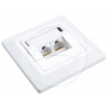 Zásuvka Solarix CAT6 UTP 2 x RJ45 pod omietku biela SX9-2-6-UTP-WH