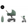 Cybex Platinum CYBEX Priam Set + Platinum Footmuff leaf green 2025 chrome with brown details