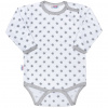 Dojčenské body New Baby Classic II sivé s hviezdičkami - 80 (9-12m)