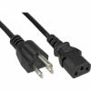 Kábel sieťový 230V, vidlica (NEMA 5-15P) US priama - C13, 3m, 0.83mm², 10A, čierny