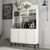 Coffee Bar Cabinet Lyon 120 - Cream, Black