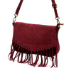 Dámska kožená crossbody kabelka bordová Luka 25-086