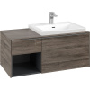 VILLEROY & BOCH Subway 3.0 závesná skrinka pod umývadlo (umývadlo vpravo), 2 zásuvky + regálový prvok, s LED osvetlením, 1001 x 516 x 422,5 mm, Stone Oak, C571L0RK