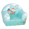 Delsit Detské kresielko, pohovka -Piráti, svetlo modré DELSIT