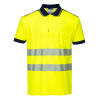PW3 Hi-Vis Polo-tričko Žltá-tmavo modrá (Reflexná polokošeľa)