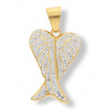 Ewena Prívesok anjelské krídlo DUO chirurgická oceľ GOLD 4,7 x 3,2 cm + Darčekové balenie