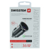 Adaptér Swissten cl power delivery usb-c + quick charge 3.0 36w kovovo strieborný