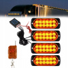 12V LED ORANGE LIGHT DIAĽKOVÉ 4x VÝSTRAŽNÉ SVIETIDLÁ STROBOSKOP POMOC ODŤAHOVKA