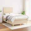 vidaXL Boxspring posteľ s matracom krémový 120x200 cm látka