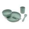 KikkaBoo Jedálenská sada 5-dielna Platinum Silicone Sage