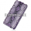 Kožený obal iPhone 4 – Snake Skin – fialová