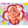 Vymalujsisam.sk Maľovanie podľa čísiel - Ruža na farebnom pozadí Veľkosť: 40x50cm, Rám: Bez rámu, iba zrolované plátno