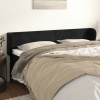 vidaXL Čelo postele so záhybmi čierne 183x23x78/88 cm zamat - Čierna - 114778-193532