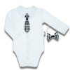 Dojčenské bavlnené body celorozopínacie s kravatou aj motýlikom Nicol Viki