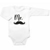 Body dl. rukáv Mr. bavlna Baby Nellys bielo čierne
