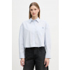Calvin Klein Jeans košeľová blúzka dámska bavlnená LV047F105G modrá M
