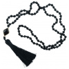 108 Mala Obsidian náhrdelník kosočtverec, meditační šperk, přírodní kámen vázaný, elastický, korálek 6 mm, kámen záchrany