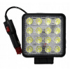 LED pracovná lampa upevnená na magnet 48W 12-24V 3400lm IP67 halogén