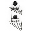 Compactor Dvojitá rohová polička do kúpeľne Bestlock Black, 23,5 x 22 x 36 cm