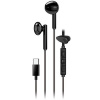 Genius HS-M366 Headset, drátový, do uší, mikrofon, ovládání hlasitosti, 360° rotační klip, USB-C, černý 31710033400