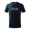 Cycling ekg - Tričko detské bavlnené - 122 cm/6 rokov ( Tmavomodrá (veľmi tmavá - skoro čierna) )