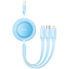 Baseus Bright Mirror 2, 3in1 kábel USB na USB-C + Micro + Lightning, 1,2m, modrá CAMJ010017