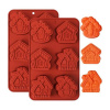 Dortisimo Silikónová forma na pečenie/na mrazené dezerty Vianočné domčeky (na 6 ks)