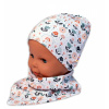 Baby Nellys Dvojvrstvová čiapka + šatka Palouček, smatanová, veľ. 104/110