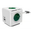 PowerCube Predlžovací kábel, H05VV-F3G, 1,5 m, 4× zásuvka + 1× USB-A, 1× USB-C, zelený, PWC-PUSB-PD20-GN