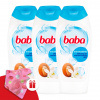 Kúpeľ na detskú sprchu Bambucké maslo a pomarančový kvet 3x400ml + darčekový detský turban Baba