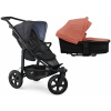 TFK Mono3 2v1 Premium Black Combi carrycot + Seat unit Nenafukovacie kolesá (s výplňou) Hlboká vanička Salmon