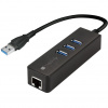 Techly IDATA USB-ETGIGA-3U2 dokovacia stanica a replikátor portov USB 3.2 Gen 1 (3.1 Gen 1) Type-A Čierna (IDATA-USB-ETGIGA-3U2)