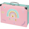 BAAGL Skladací školský kufrík Dúha s kovaním