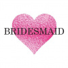 Metalické srdce s nápisom Bridesmaid - svadobné nalepovacie tetovanie