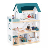 Tooky Toy: Dvojposchodový domček pre bábiky s figúrkami, drevený